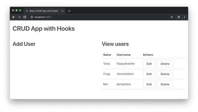 Build A CRUD App In React With Hooks | Tania Rascia's Personal Website